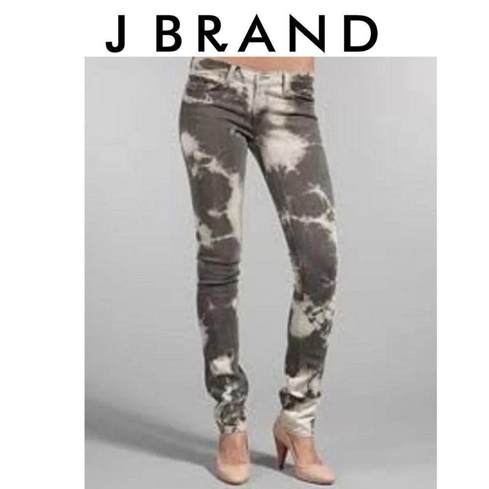 J Brand Tie Dye Pencil Leg Slim Fit Low Rise Jeans